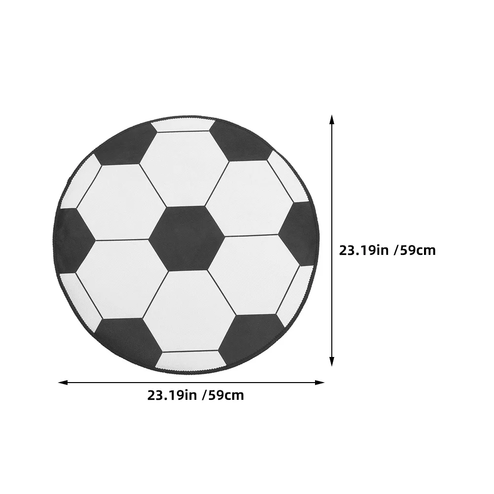 2Pcs Computer Chair Mat 60Cm Round Soccer Football Pattern Anti-Slip Chair Mat for Hardwood Floors Home Office Gaming Room Use