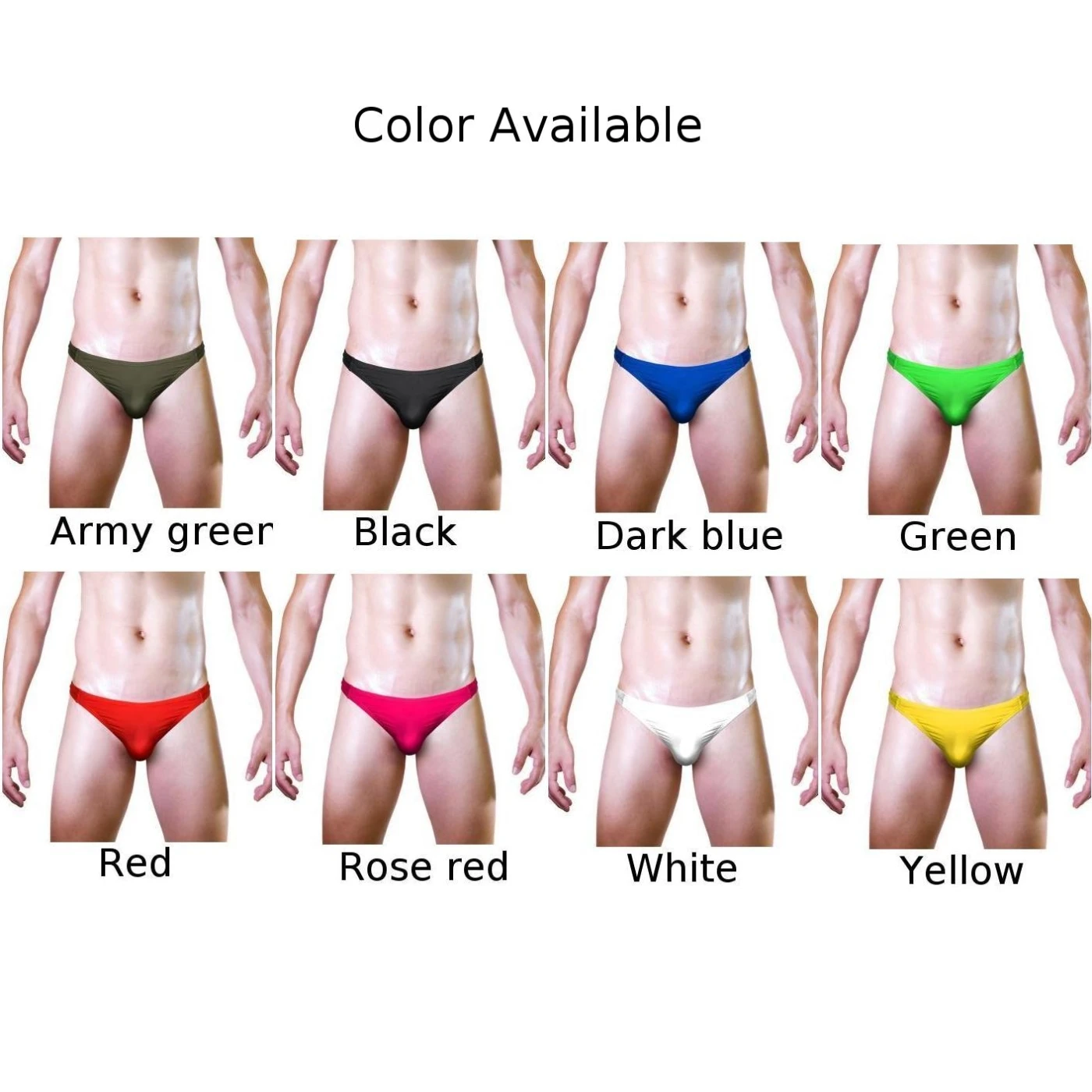 Men Sexy Briefs Penis Bulge Pouch Underwear Ice Silk Underpants Low Rise Panties Bikini Erotic Male Lingerie Elastic Thong