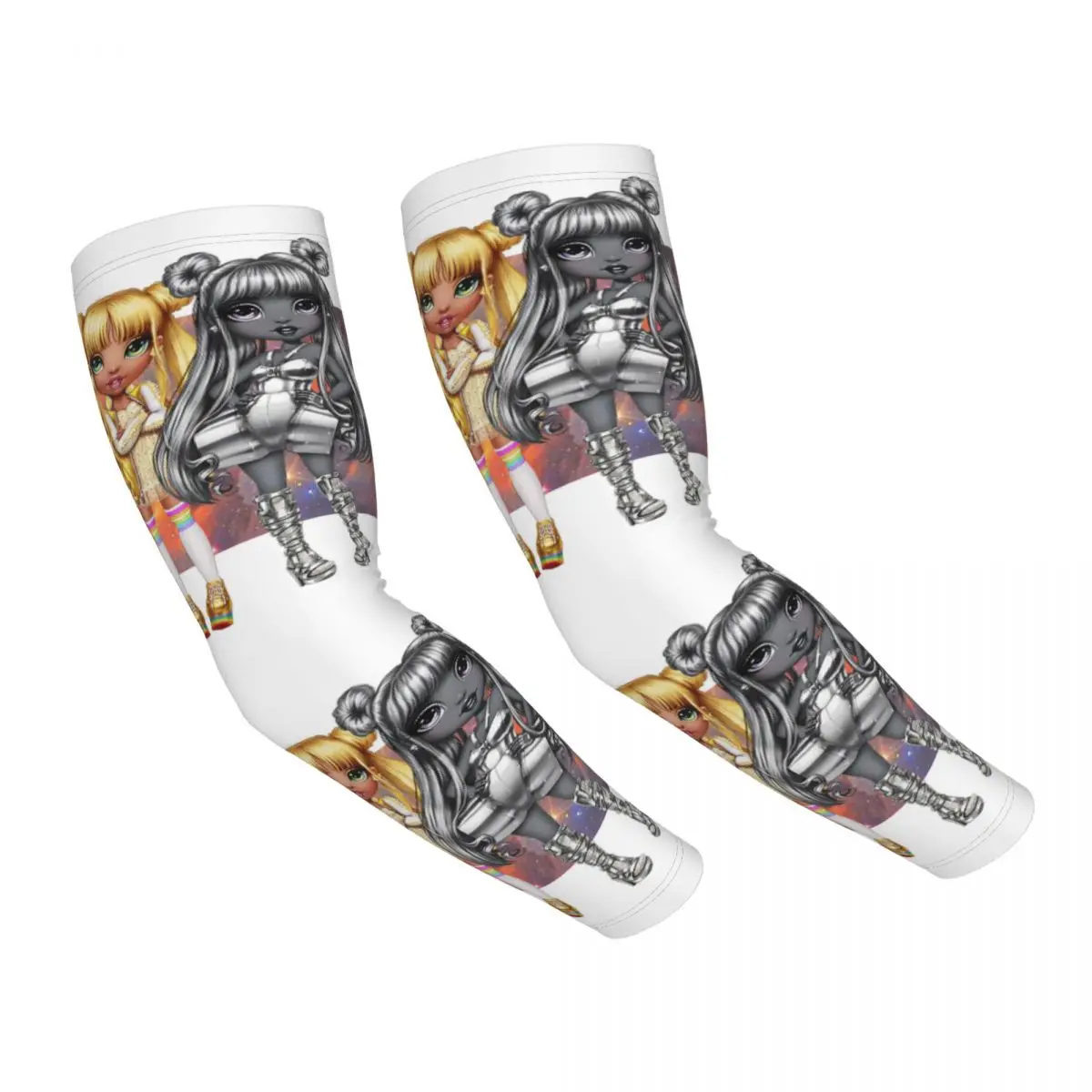 Rainbow High Sisters Arm Sleeves Warmer Men Women Japanese Cartoon Anime UV Sun Protection Tattoo Cover Up Sports Running