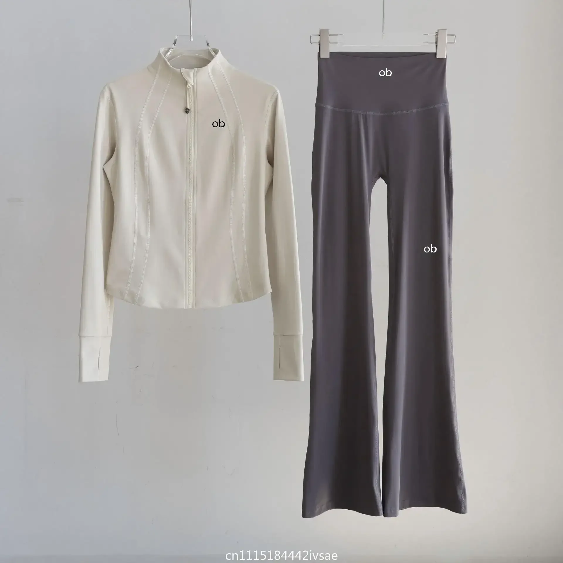 new-quick-dry-naked-feel-high-waist-flared-pants-women-stand-collar-zip-yoga-set-slim-fit-outdoor-running-fitness-sportswear