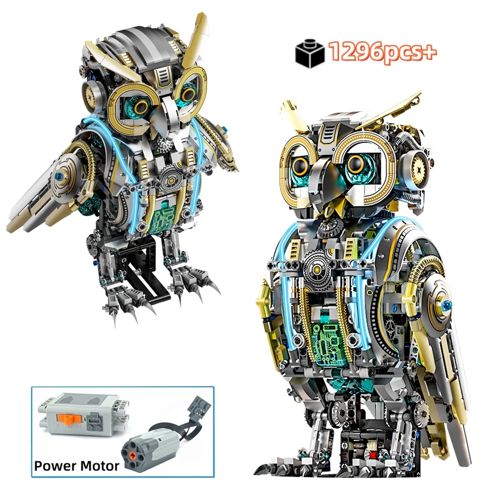 

1296Pcs NEW Mechanical Owl Bricks Building Blocks DIY Construction Toy STEM Learning for Kids Adults Birthday Gift