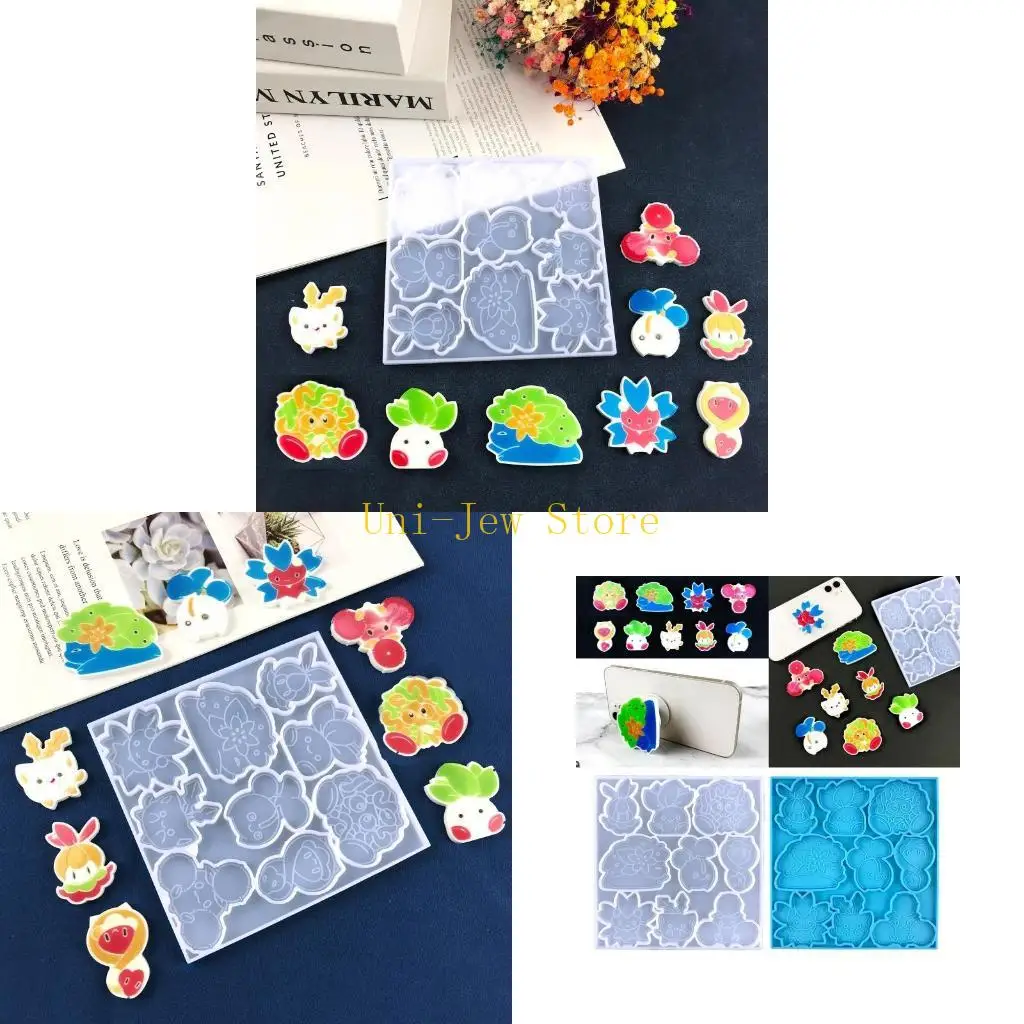 

40GB Baby Animals Back Sticker Mold Diy Back Bracket for Key Pendant Silicone Mold