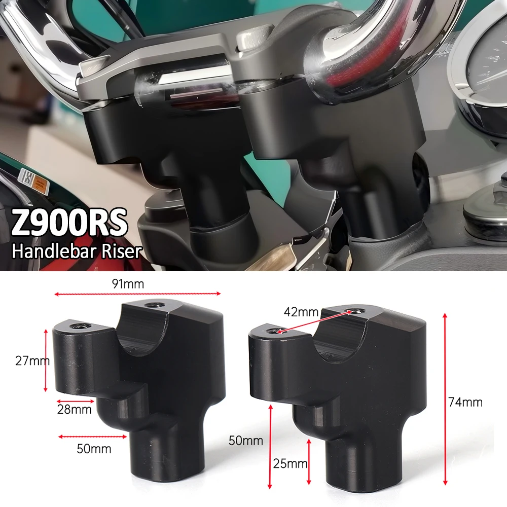 

Motorcycle Accessories Handlebar Riser HandleBars Mount Clamp Extend Adapter For KAWASAKI Z900RS Z900 RS Z 900RS 2018-2025