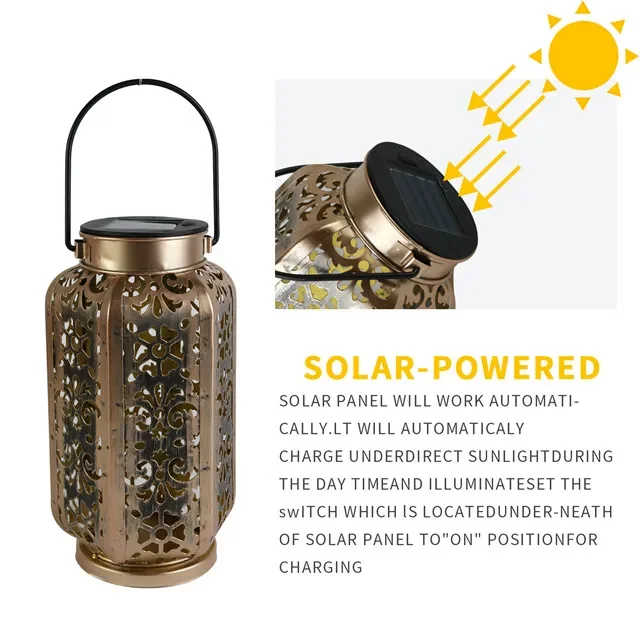 New Arrival Solar Garden Lantern Hanging Lights Outdoor Waterproof Warm White LED Garden Lamp for Patio Outside&home Table Decor