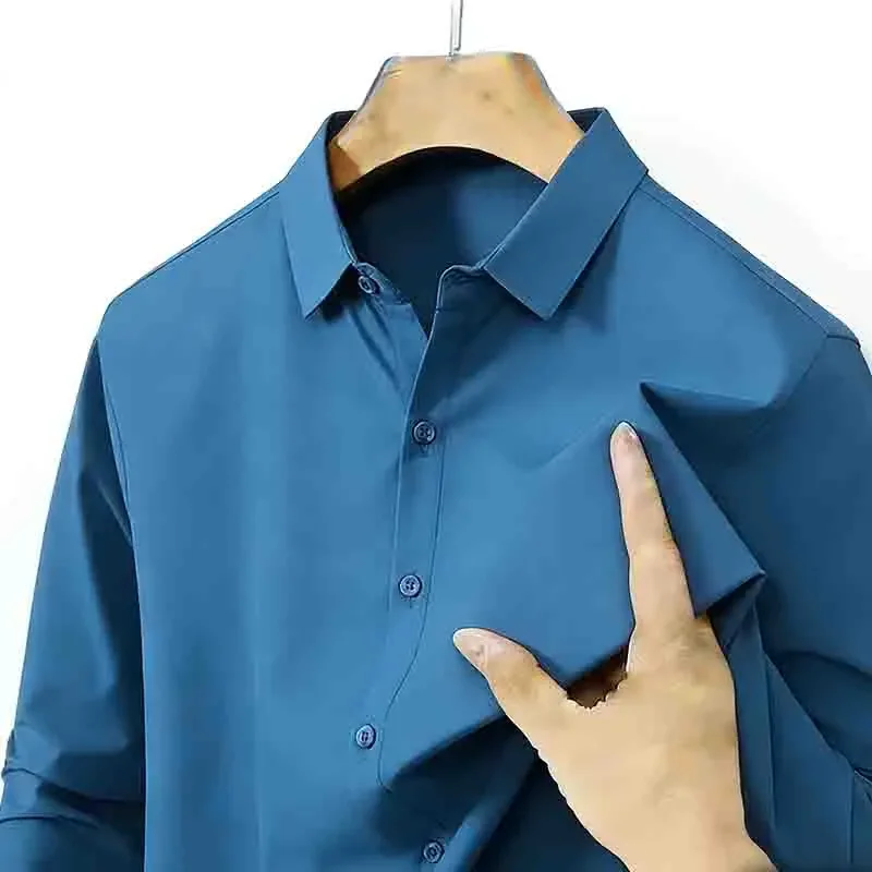 

2026 New Men's Casual Long Sleeve Shirt Breathable Button Up Top for All Seasons