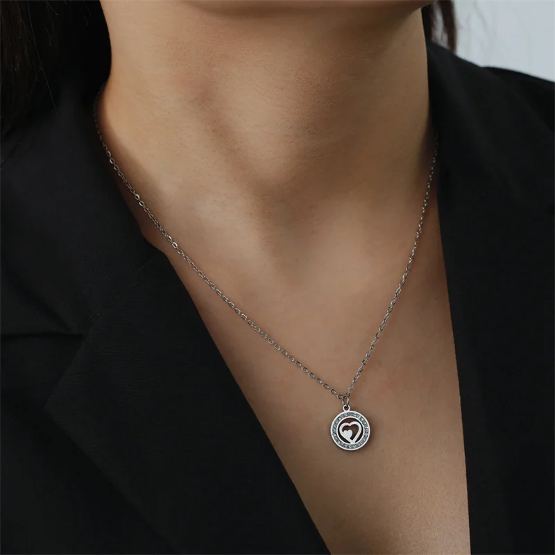Trendy Edelstahl Strass Baum des Lebens Anhänger Halskette Für Frauen Charme Sommer Schlüsselbein Kette Schmuck Colgantes Cadena – Detail 9