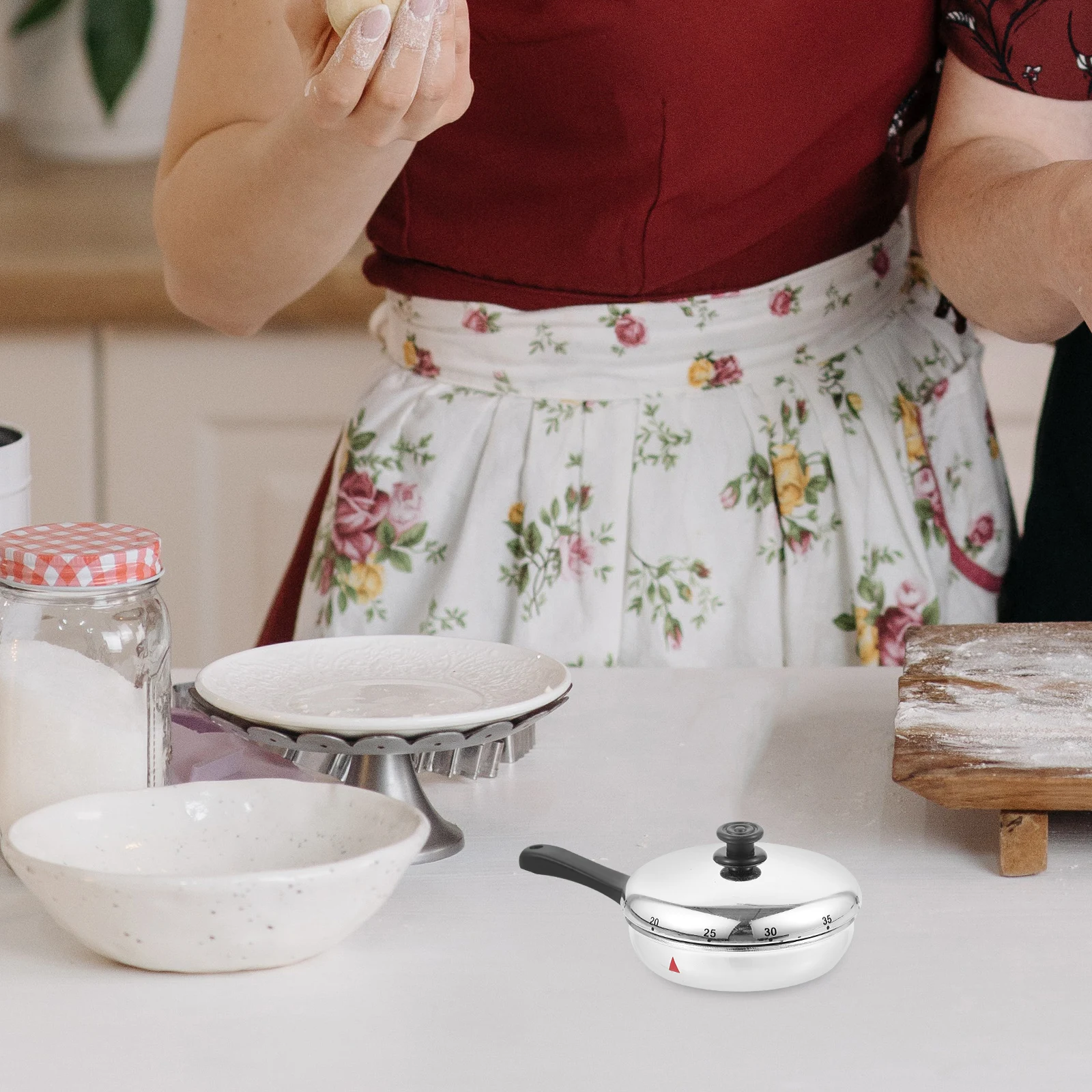 

Household Stainless Steel Kitchen Timer Manual Mechanical Countdown Baking Cooking Reminding Tool Practical Timer