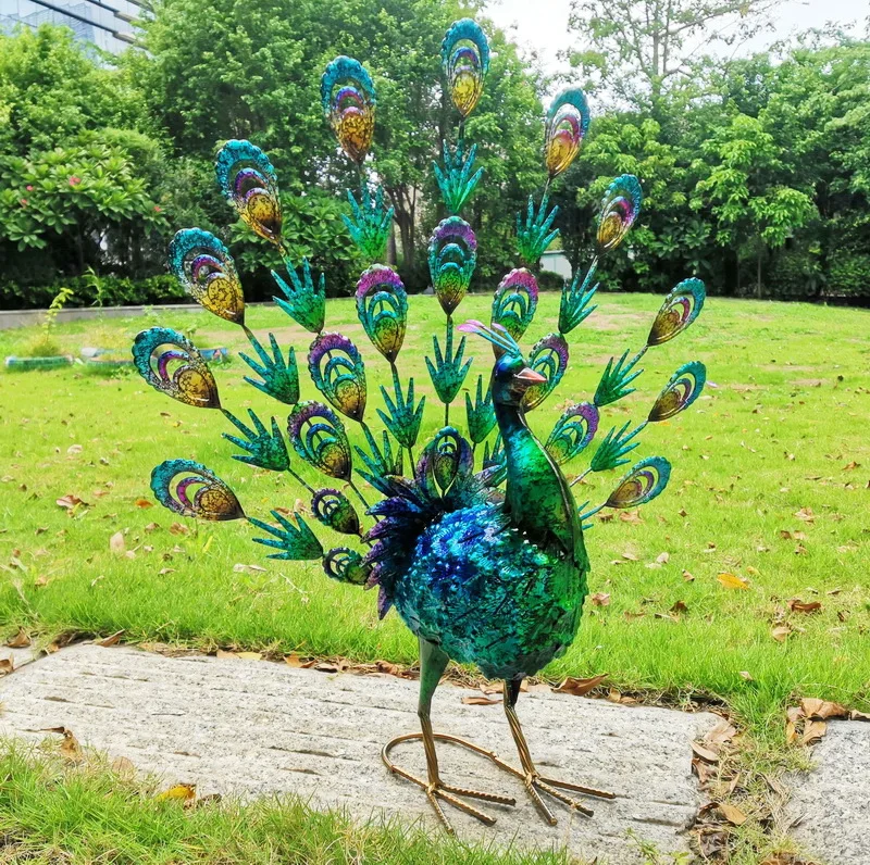 

Decorative Peacock Fantail Metal Garden Art