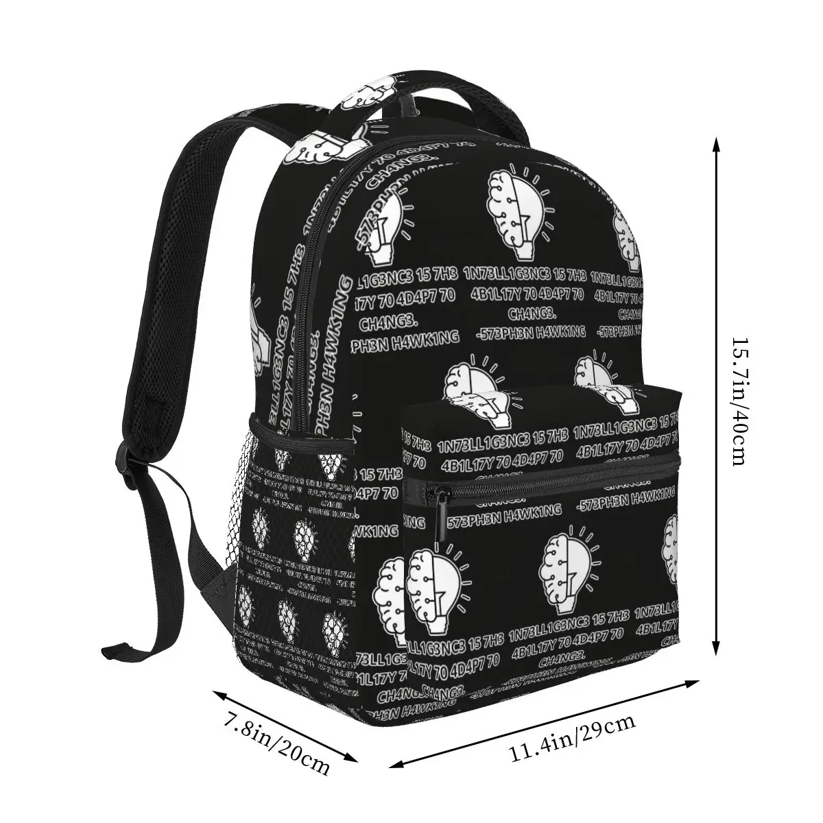 Geek Tops Intelligence Is The Ability To Adapt To Change Letters Print Backpacks Bookbag School Bags Rucksack Shoulder Bag