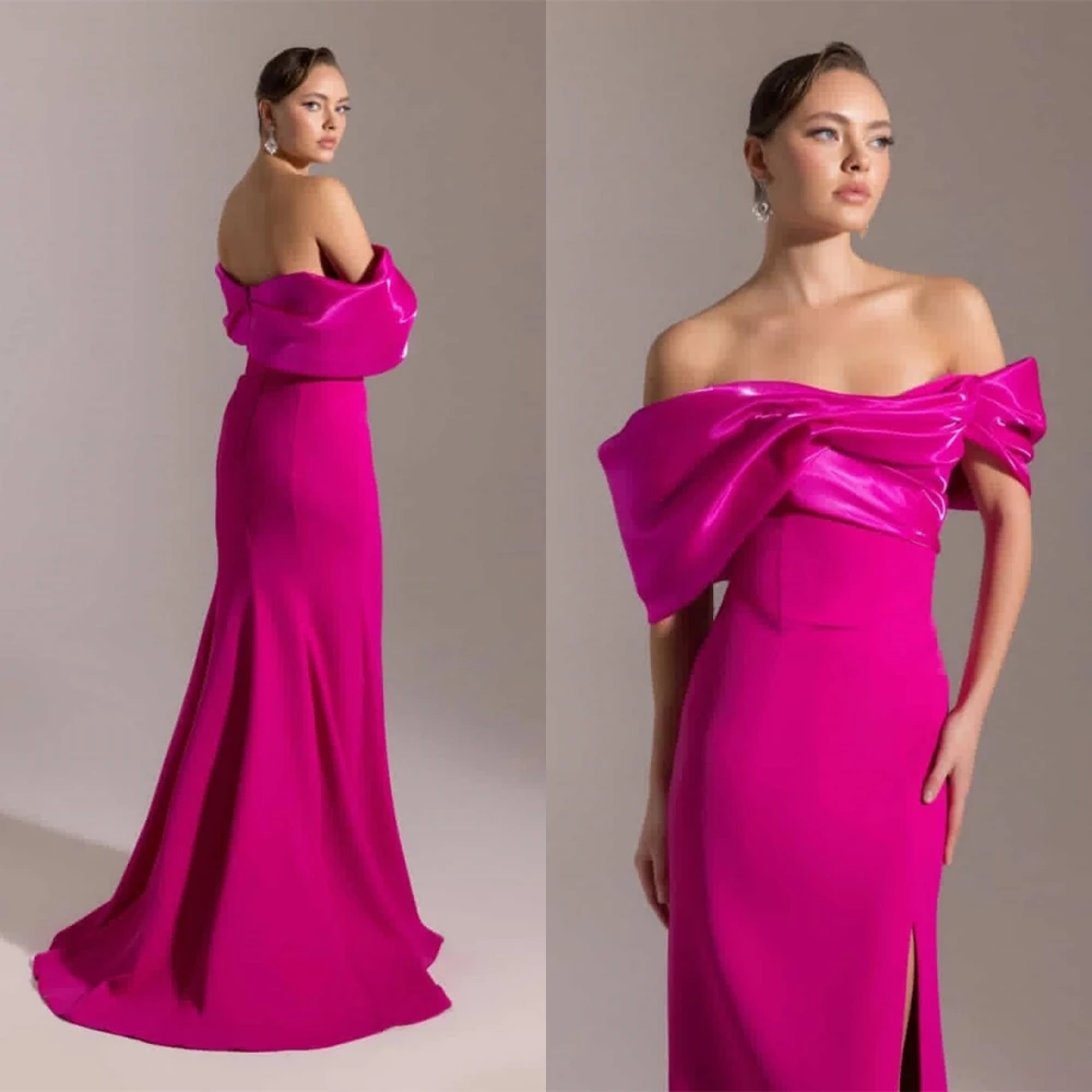 맞춤형 우아한 핑크 저지 이브닝 드레스 우아한 우아한 끈이 없는 캡 슬리브 칵테일 드레스 고품질 파티 드레스
