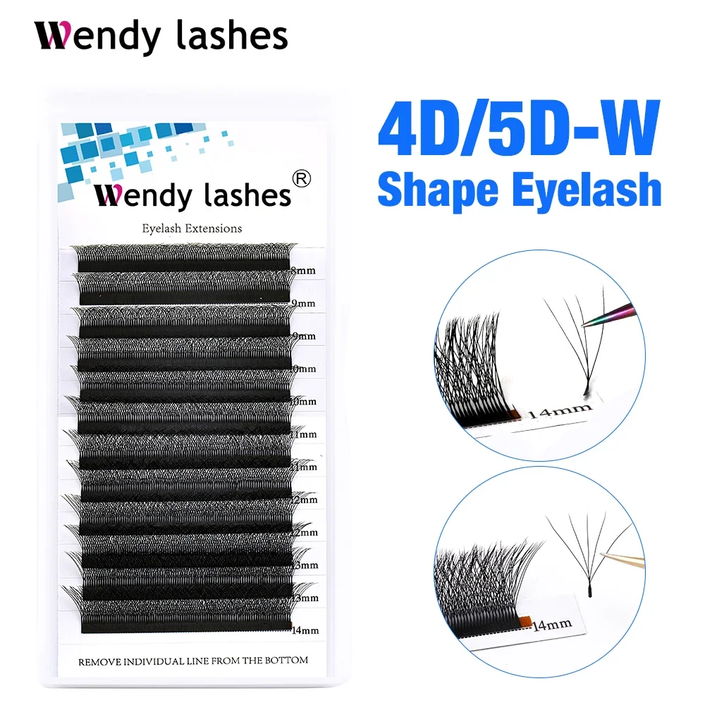 5D W Shape Lashes Extension Premade Volume Fan Eyelashes W Style Shaped Lash Makeup Supplies Wendy Natural EyeLash Extensions