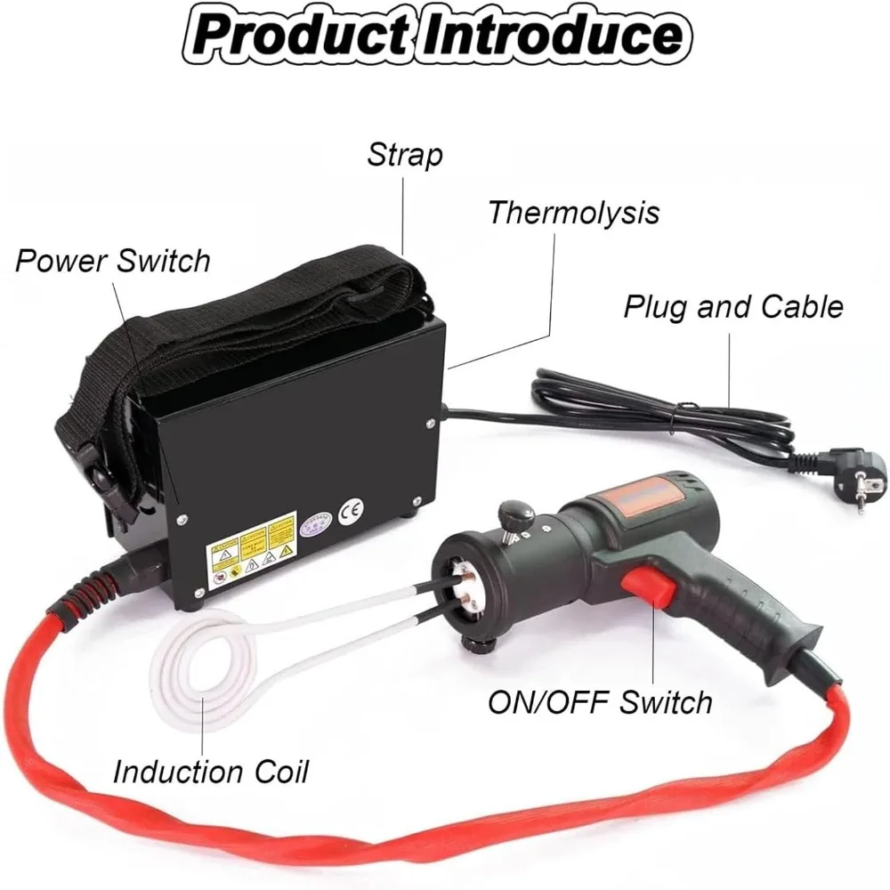 

1500W Magnetic Induction Heater Bolt Remover for Car Repair, 110V/220V Heating Tool with 4 Coils