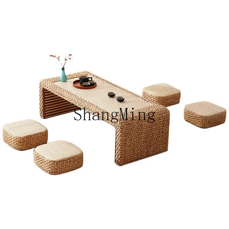 

ZYY tatami coffee table floor low rattan coffee table balcony bay window household small table