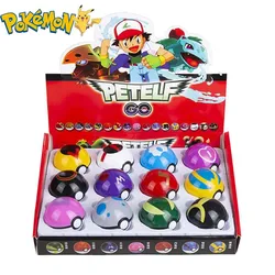 Pokemon Figure 12pcs/Set Pikachu Pokeball Action Figure Cartoon Anime Kawaii Doll Poke Ball Collection Kids Birthday Gifts