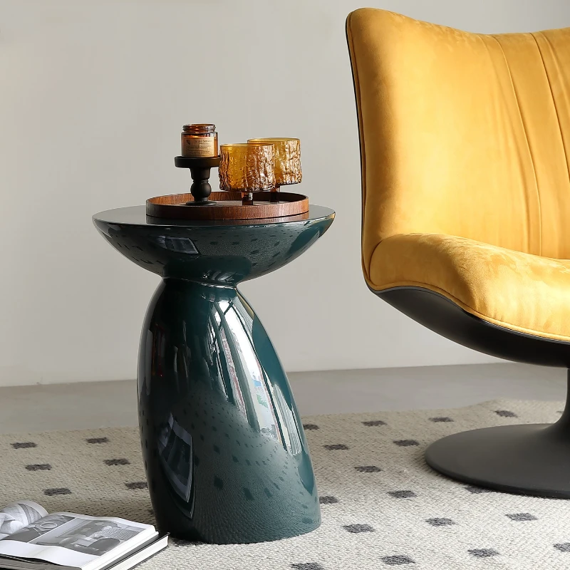 

Creative piano paint coffee table Modern mushroom table Stylish and simple living room sofa Round leisure small apartment