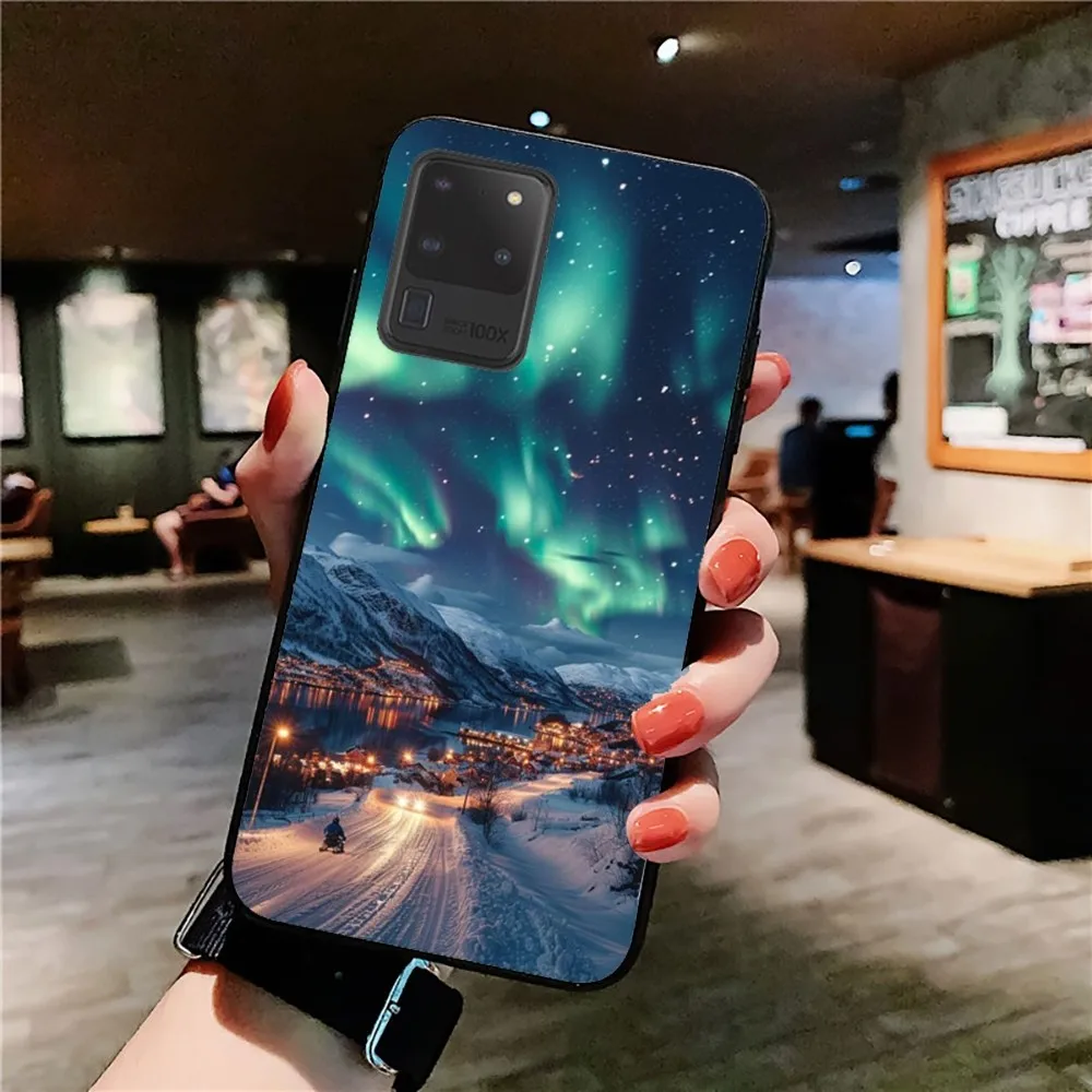 Beautiful Northern Lights Phone Case Silicone PC+TPU For Samsung S10 20 30 22 23 24 Plus Lite Ultra Cover