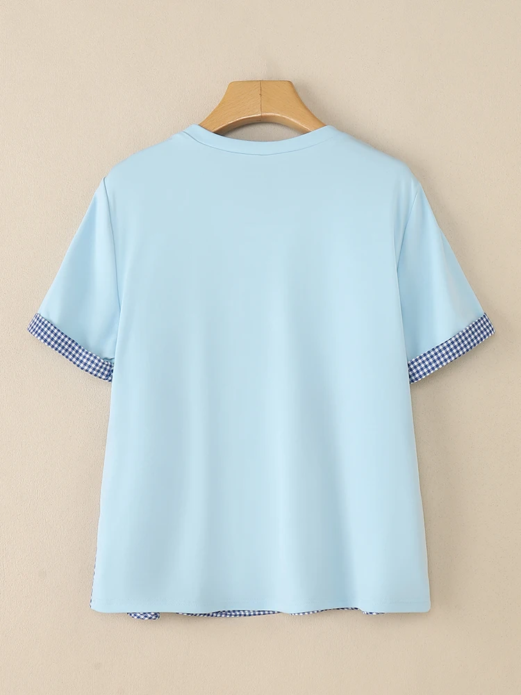 بلوزات صيفية من ZANZEA لعام 2025 بلوزات نسائية بأكمام قصيرة مرقعة مكونة من قطعتين بلوزات عمل غير رسمية مقاس كبير