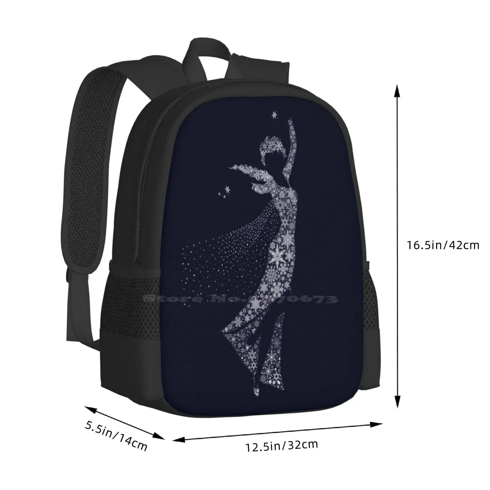 Zaino Snow Queen per borsa da viaggio per laptop da scuola per studenti Elsa Anna Queen Winter Snowflakes