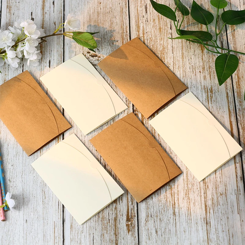 

50pcs/lot 90x139mm Envelope Small Business Supplies 250g Paper Invitations Postcards Letters Bag Wedding Stationery Storage