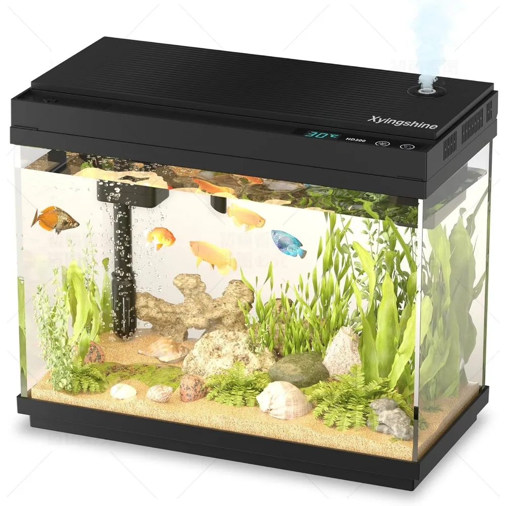 Kit acquario intelligente per acquario: umidificazione automatica da 2,5 galloni con nebulizzatore intelligente, pompa silenziosa ultra silenziosa, filtrato multistrato