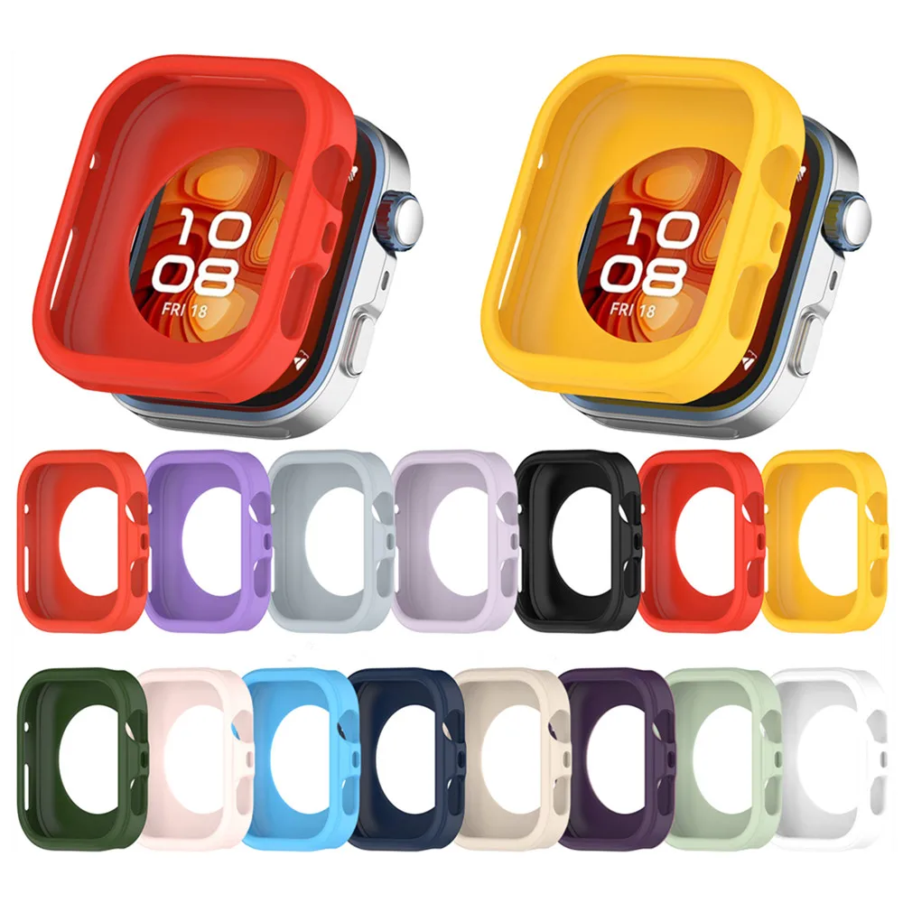 Huawei Watch Fit 4 / Fit4 pro용 실리콘 케이스 커버 소프트 보호 범퍼 케이스 시계 액세서리 보호 프레임 범퍼