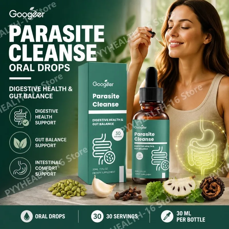 Parasite Cleanse Drops 30mL with Pumpkin Seed, Garlic, Oregano, Black Walnut, Clove & Thyme for Gut Balance & Digestive Support