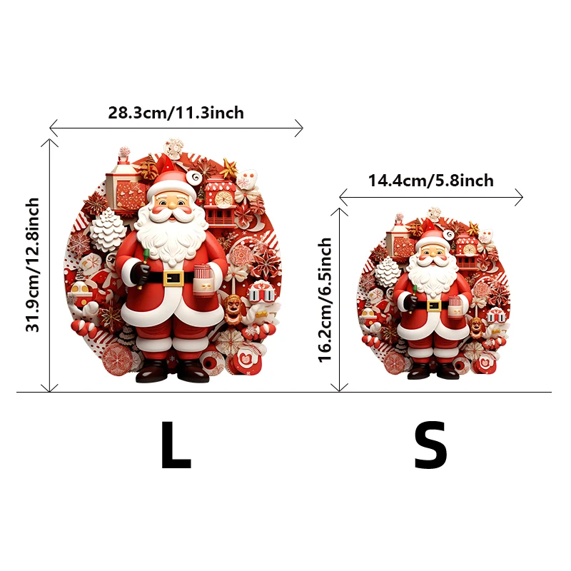 Santa Claus Wooden Puzzle for Adults, Animal Shaped Pieces Puzzles Toys with Beautiful Package, Christmas Gift Home Decor