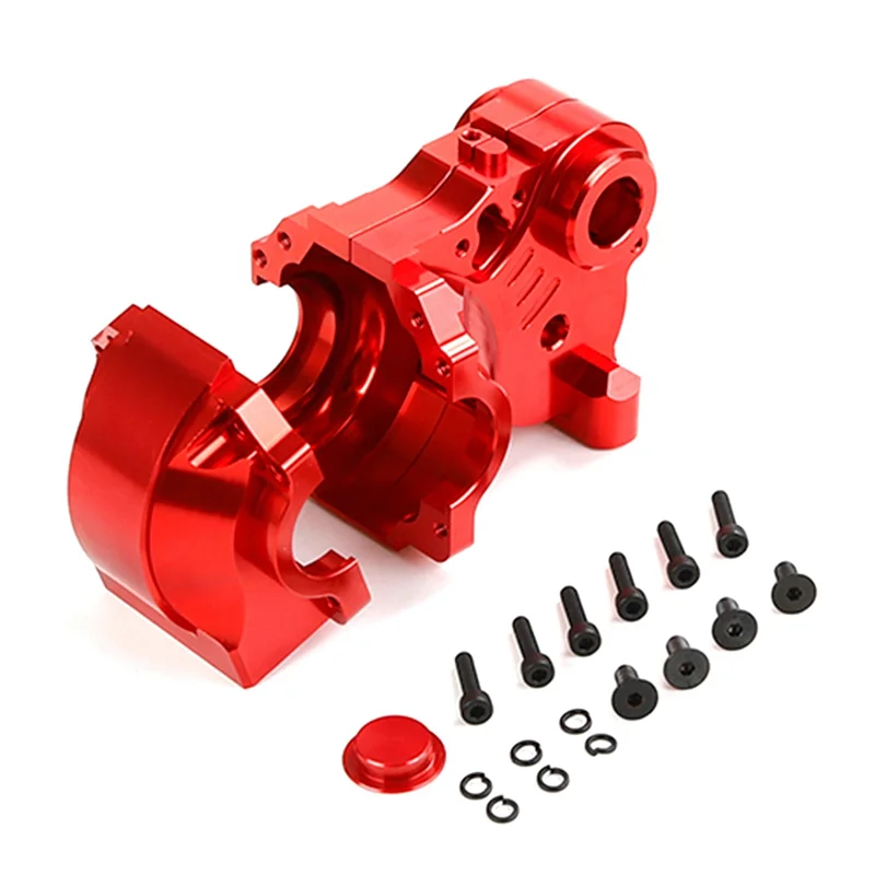 Set di scatole ingranaggi differenziale di fissione a tre sezioni in metallo CNC adatto per parti di giocattoli 1/5 HPI ROFUN BAHA ROVAN KM BAJA 5B 5T 5SC, rosso