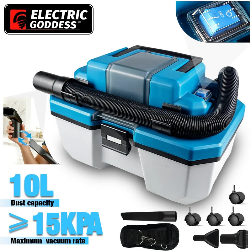 

10L Cordless Electric Vacuum Cleaner Efficient Rechargeable Dust Catcher Cleaning Power Tools For Makita 21V Battery Pins