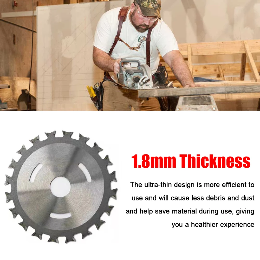 Lame de Scie Double Face, Disque Multifonctionnel pour Ministres le Bois, Planche de Calcul Fine de 1.8mm, Diamètre de 110mm, Alésage de 20mm, 40T