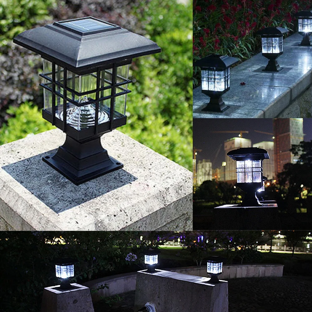 

Outdoor Solar Lawn Lamps Pathway Lights Solar Garden Energy Pillar Head Lamp For Landscape Path Yard Patio Driveway Wall Lamp