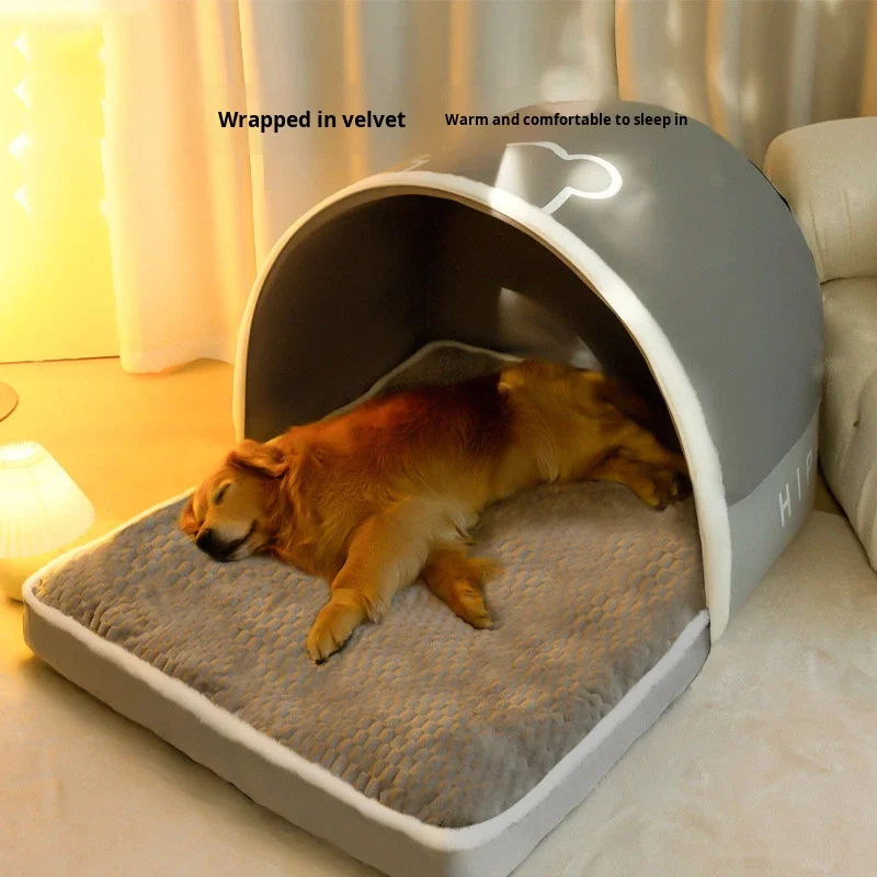 

Eco Friendly Oxford Dog Bed Winter Curtain Style Yurt for Golden Retriever and Labrador