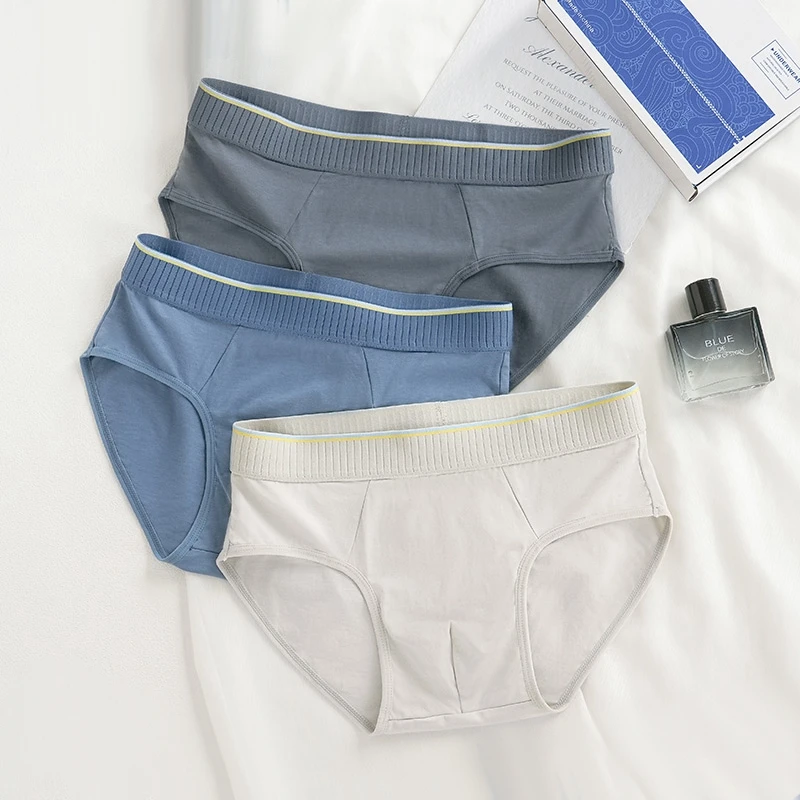 High Quality Men\'s Blended Cotton Briefs Sexy Trendy Breathable Underwear Underpants Panties