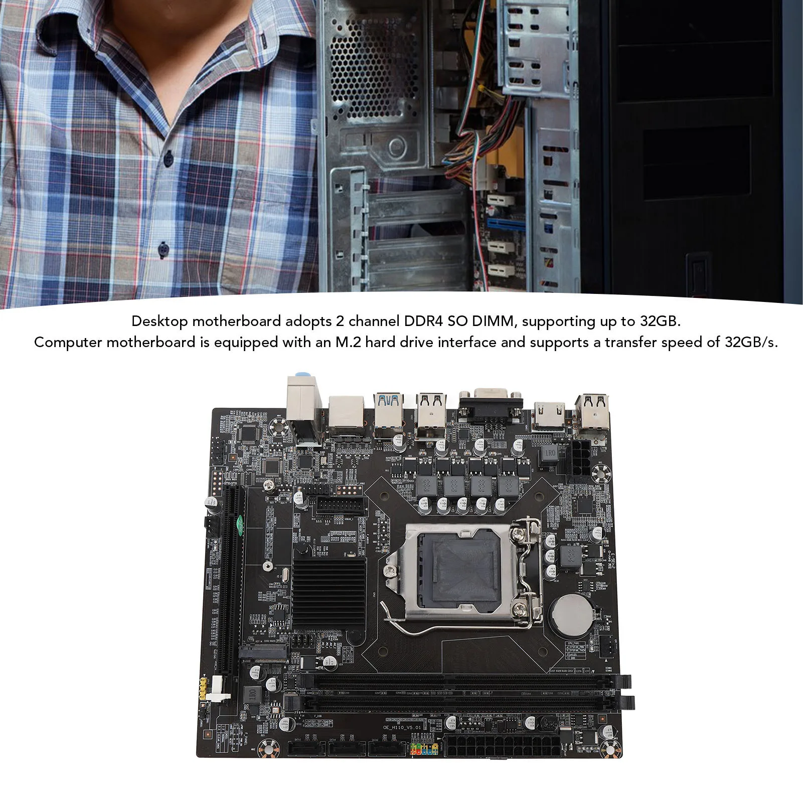 لوحة أم للكمبيوتر ITX H110 لوحة أم للكمبيوتر DDR4 USB3.0 M.2 Nvme لوحة رئيسية للألعاب للوحة أم للكمبيوتر LGA 1151