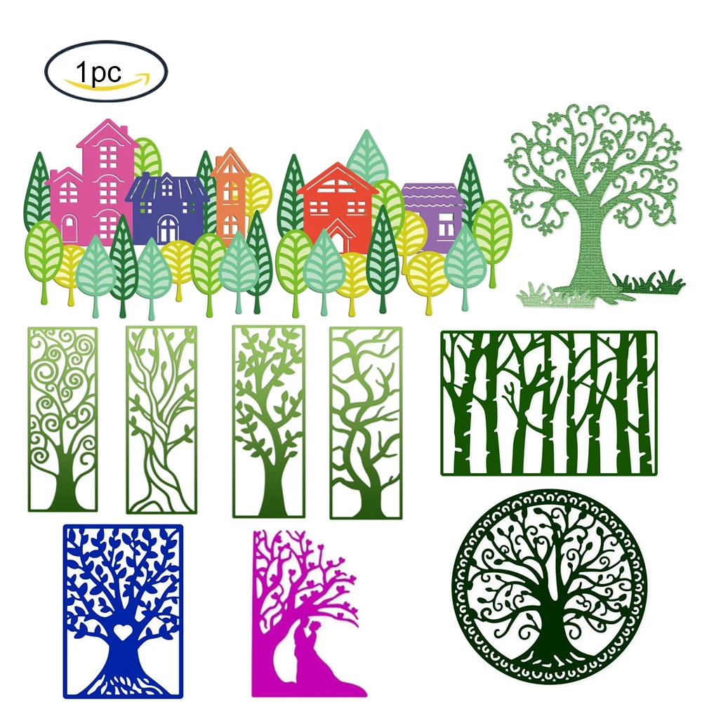 Cozy House and Trees Metal Cutting Dies Forest Village and Village House Die Cuts for DIY Scrapbook Festival Birthday Wedding brahms mendelssohn schumann pablo casals festival prades