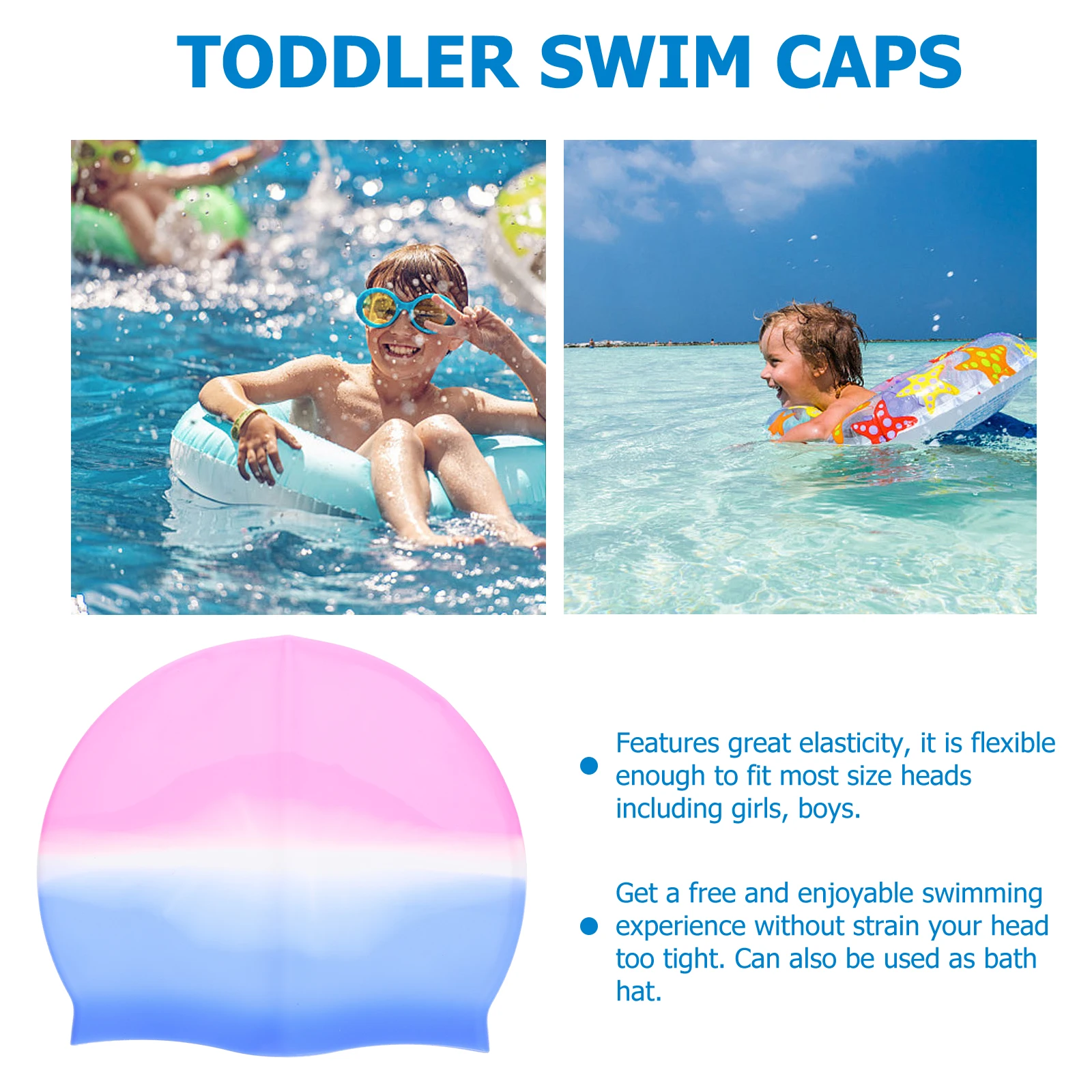 

Silicone Swim For Hair Unisex Anti-Slip Reusable Pool Hat For Men Women Bath Cap Durable Comfort Fit Non-Slip Design Fashion