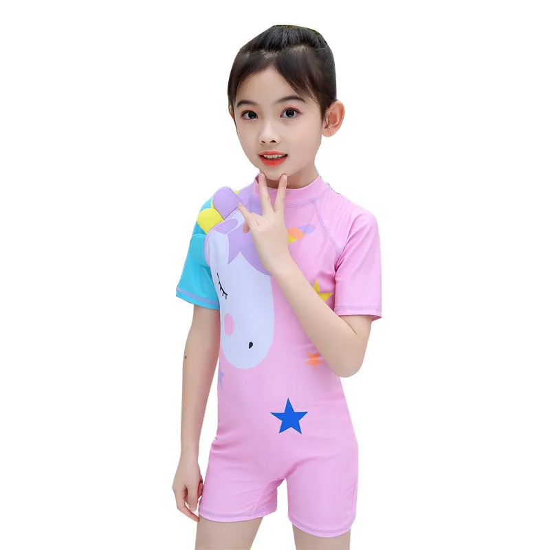 New Unicorn Sequin Girl One Piece Swimsuit Kids 2-8 Years Children\'s Swimwear Toddler Girls Bathing Suit Monokini Beachwear