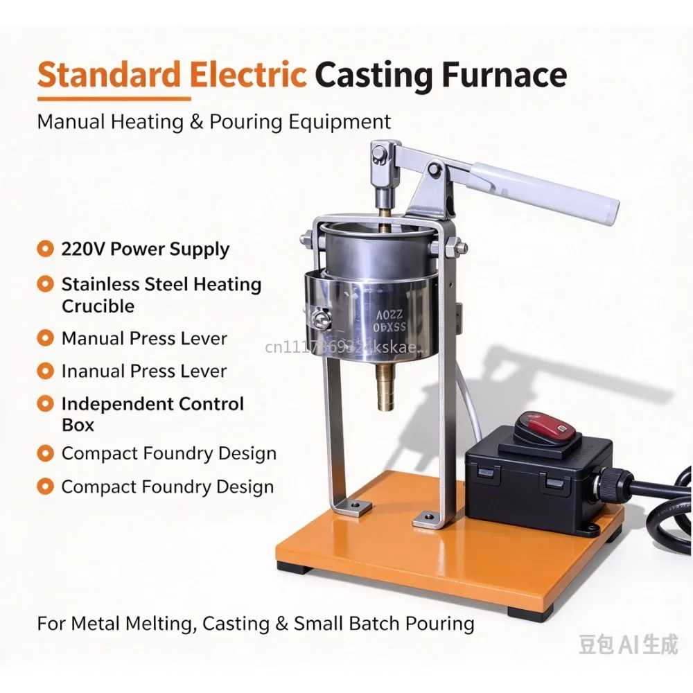 220V Lever Type Metal Melting Furnace Lead Tin Casting Pot for Lure Sinker Mold Metal Weight Casting Processing