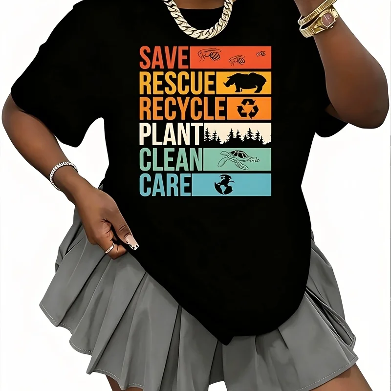 Earth Day Save Planet Bee Environmental Nature Lover Women's 100% Cotton T-Shirt Fun Print Short Sleeve Top Casual Round Neck Tee S-5Xl