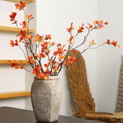 Vintage Simulation Red Maple Leaves Autumn False Branches Bedroom Living Room Decoration Flower Arrangement Artificial Plants