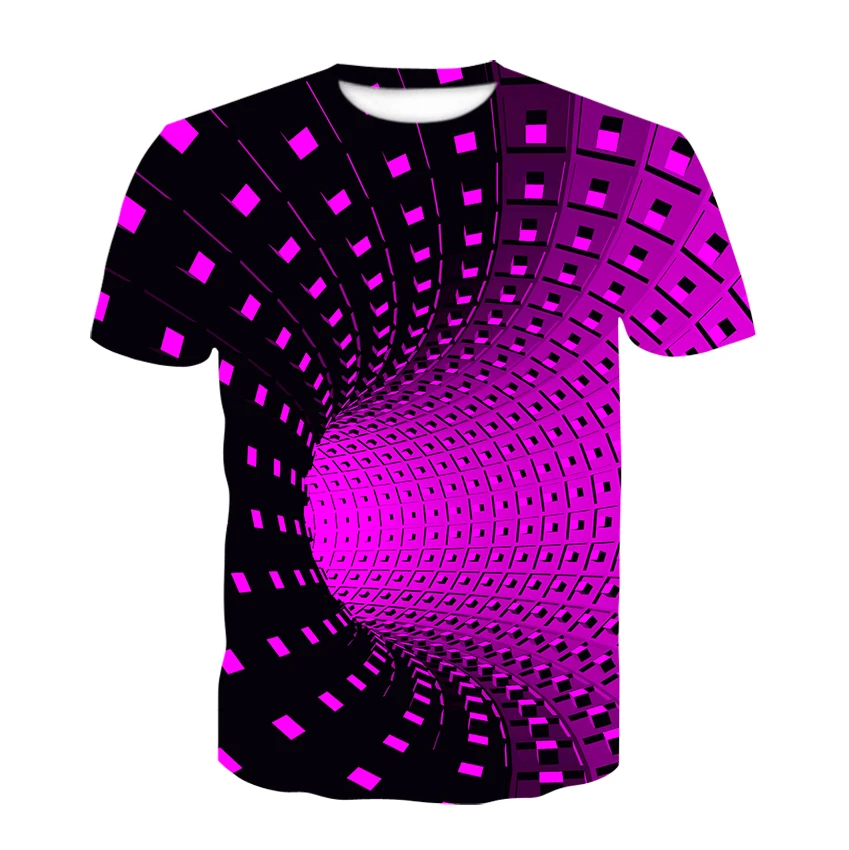 New Fashion Swirl 3D Printed T-shirt Men's and Women's Summer Casual Short-sleeved Crew-neck Shirt Tops