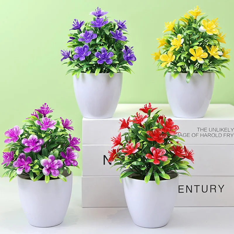 1 قطعة الزهور الاصطناعية خمس أوراق البرقوق الصغيرة أصائص زرع شجرة يمكن وضعها في الداخل وفي الهواء الطلق مناسبة للديكور المنزل #4