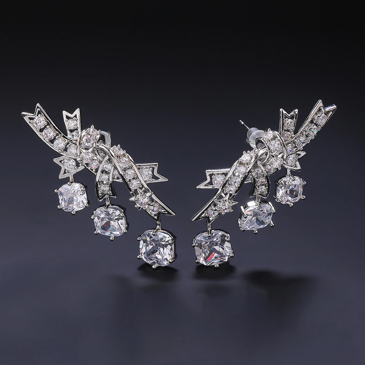 

Fashion High Quality Cubic Zircon Stud Earrings Wedding Bridal Dinner Party Dress Accessories CE12350