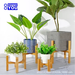 Northern Europe Home Indoor Floor Standing Four Legged Wooden Flower Pot Rack Living Room Balcony Succulent Bamboo Plant Shelves