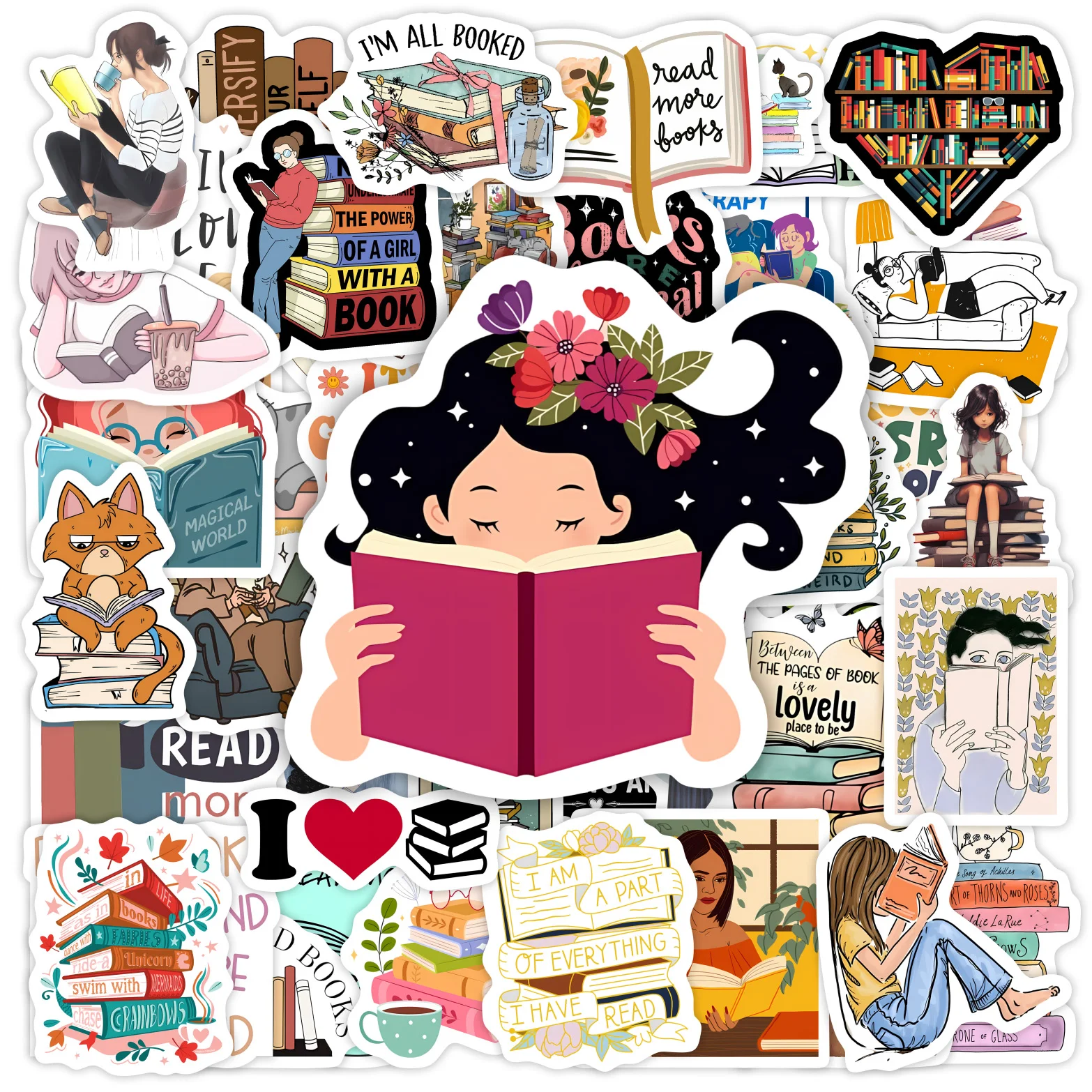 Leesboek Stickers Voor Studenten Schoolseizoen Geschenken Scrapbooking Notebooks Diy Laptop Telefoon Fles Kids Waterdicht