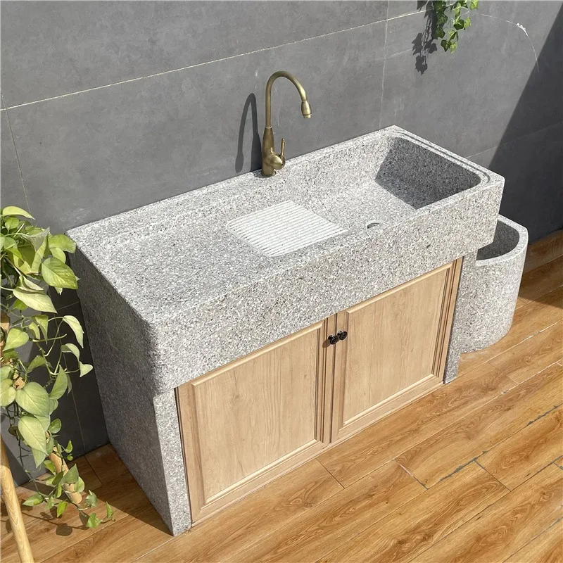 

Открытый каменный бассейн для стирки, встроенная раковина, мраморный двор, овощной умывальник, натуральный цельный камень, гранитный умывальник