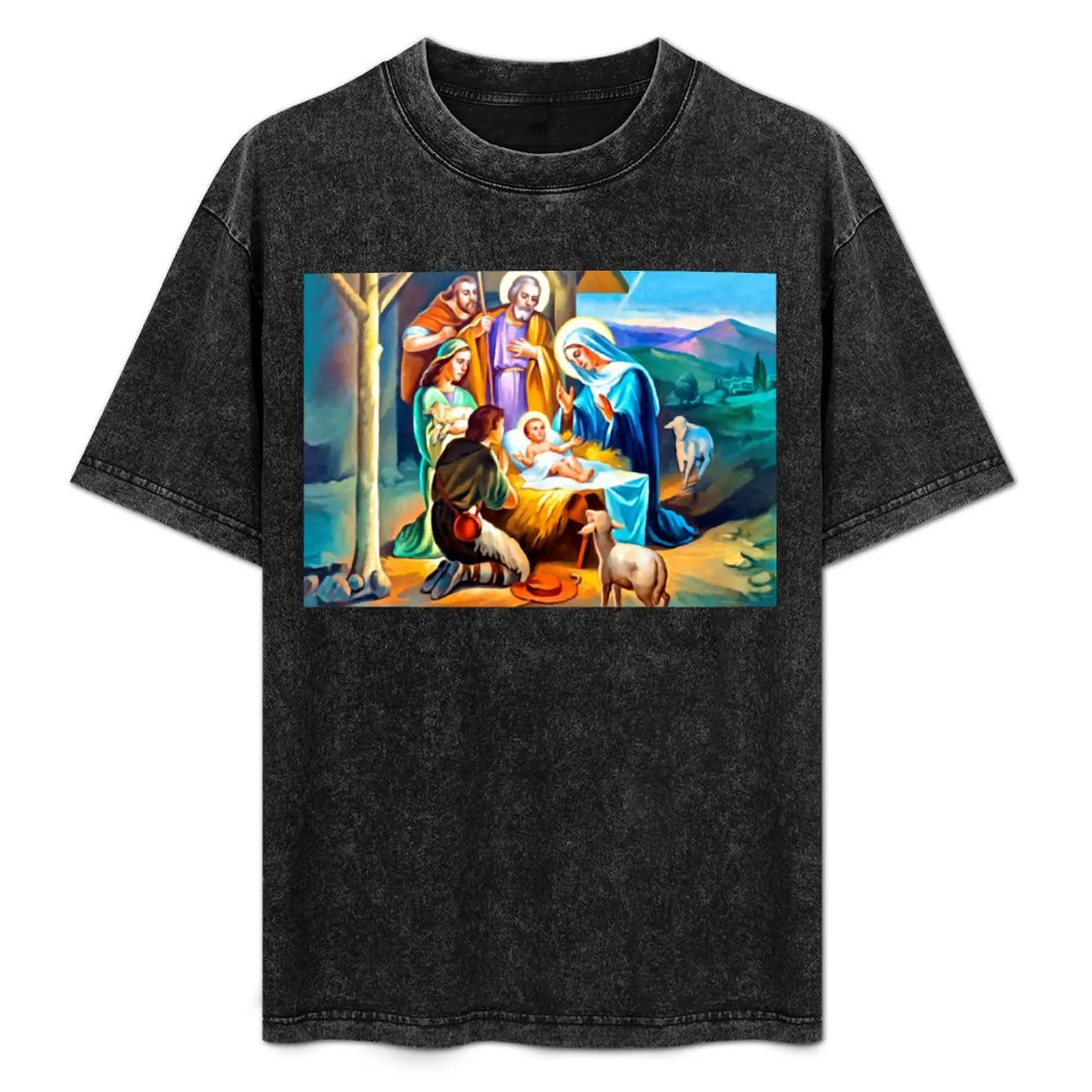 

The Light of Nativity Scene T-Shirt Casual Loose Fit Short Sleeve T-Shirt