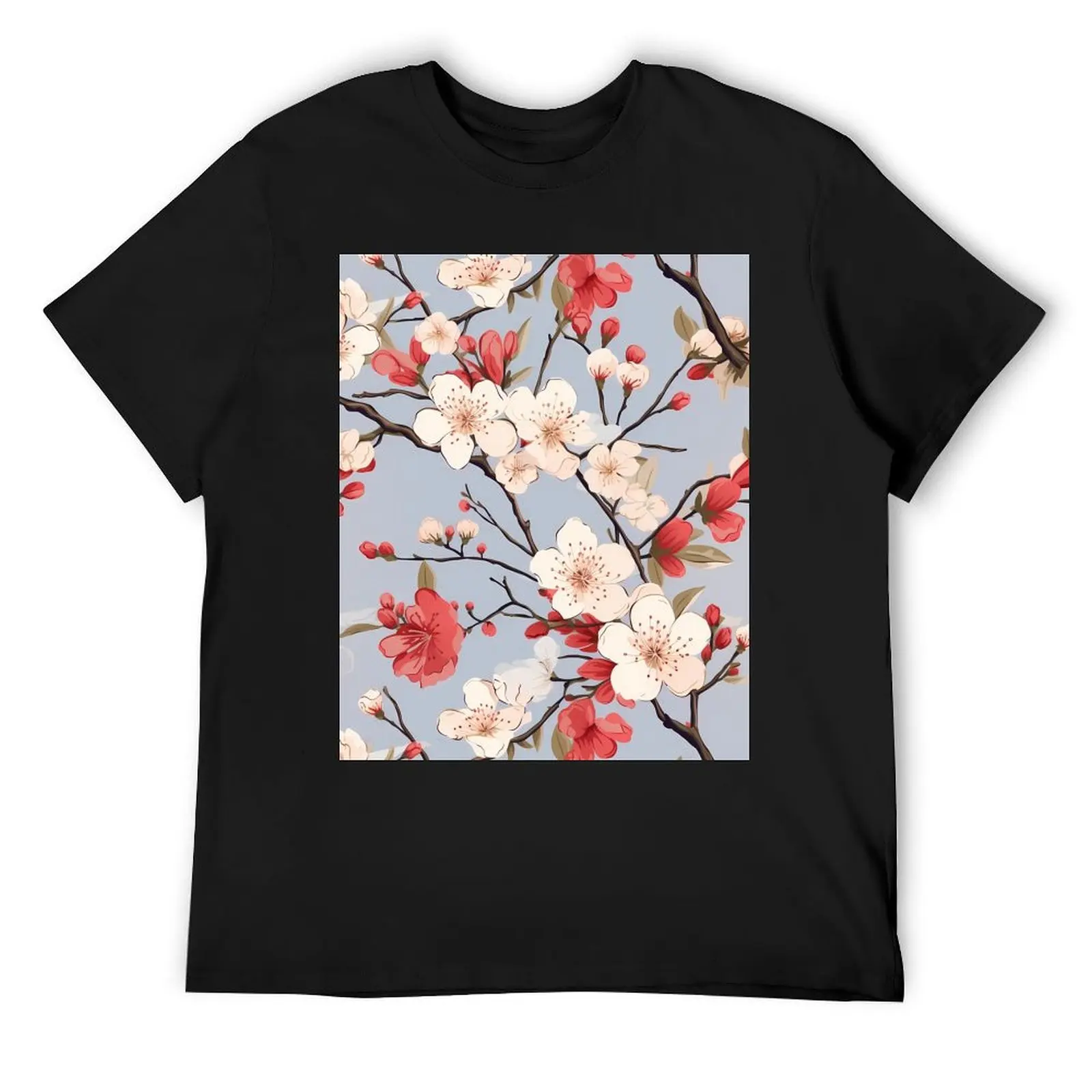 

Whispers of Solitude in Vintage Ume Plum Blossom Harmony T-Shirt quick drying vintage clothes custom t shirt men clothing