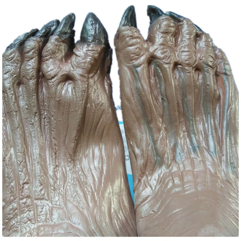 Halloween Latex Werewolf Gloves Horror Wolf Claw Foot Cover Animal Paws Gloves Animal Festival Cosplay Latex Horrific Costume