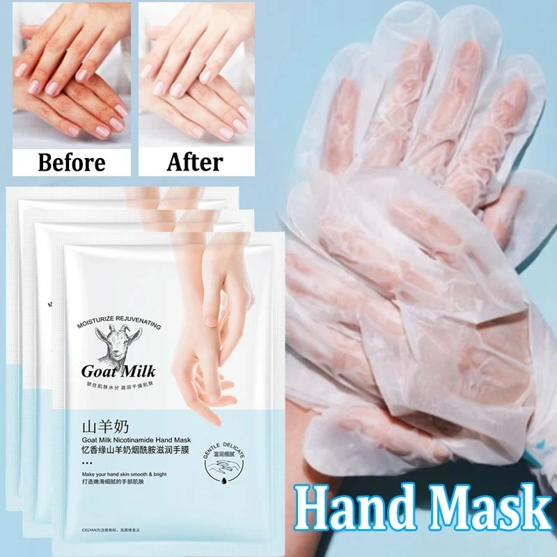5 Pairs Goat Milk Hand Mask skincare Nourishing Moisturizing Whitening Exfoliating Remove Dead Skin Hands Skin Care Products